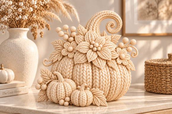 3D Print STL Knitted Pumpkin Basket - Fall Decor & Thanksgiving Centerpiece - Image 6