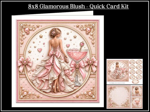 8x8 Glamorous Blush Quick Card Front Wit
