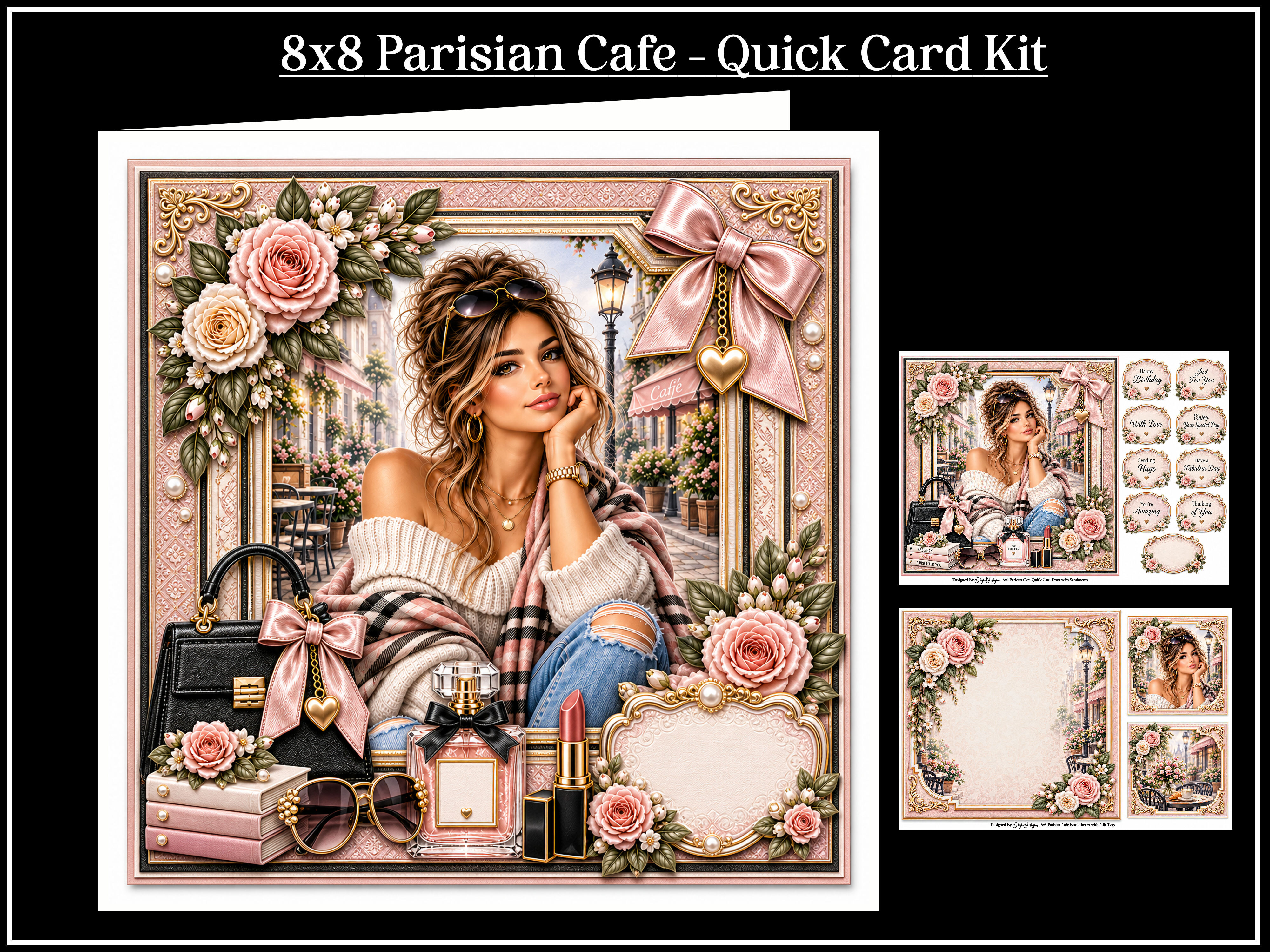8x8 Parisian Cafe Quick Card Front with