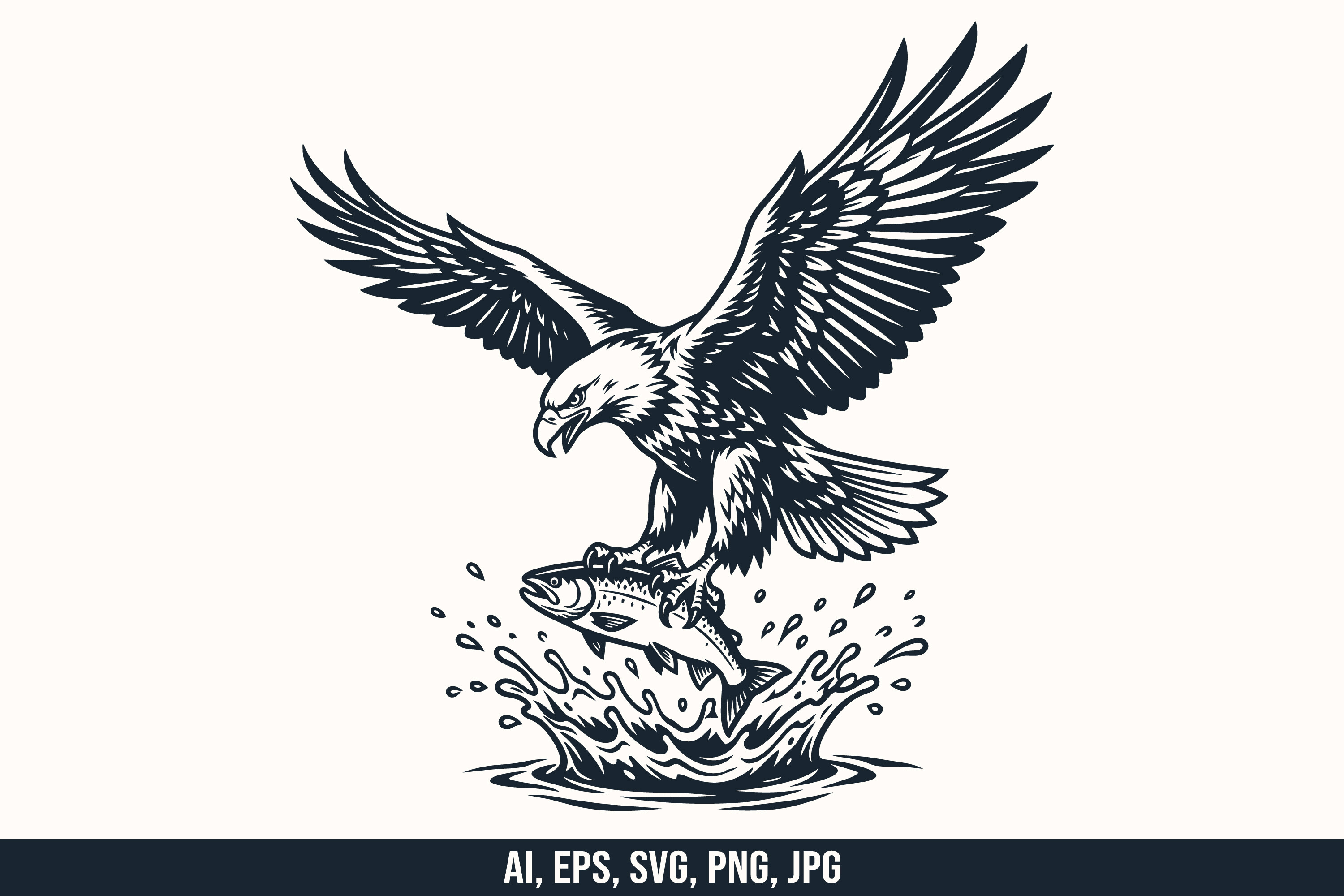 Bald Eagle Catching Fish Vector SVG Graphic by raulyufitraf · Creative ...
