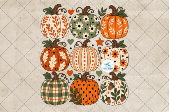 Boho Fall Pumpkins Thanksgiving Png