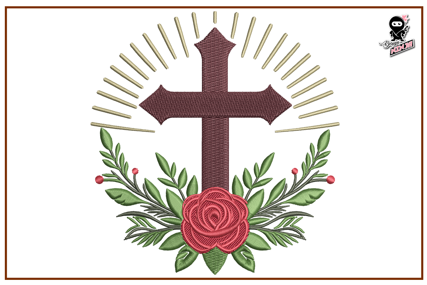 Christian Cross with Rose