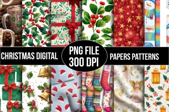 Christmas Digital Papers Patterns