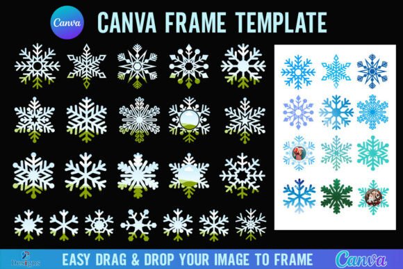 Christmas Snowflake Canva Frame Template