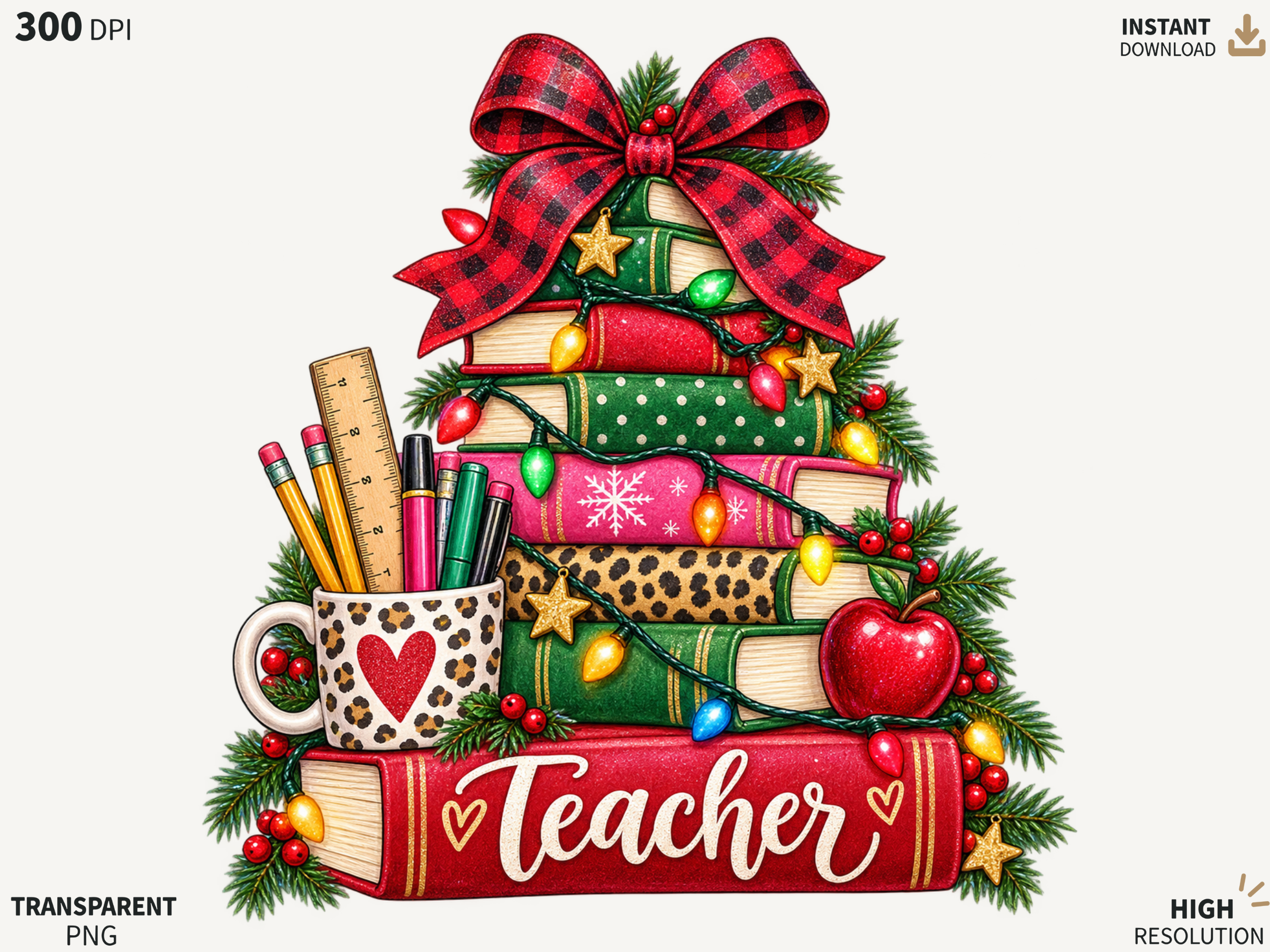 Christmas Teacher PNG, Festive Teacher B