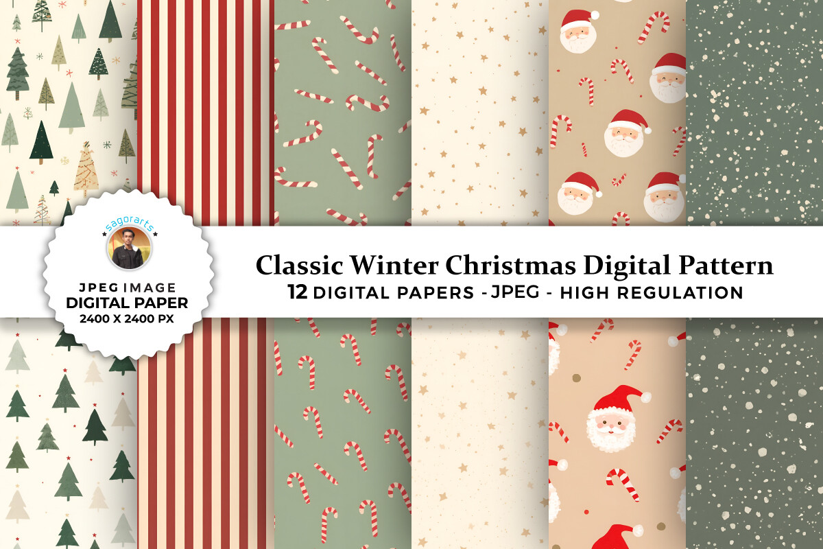 Classic Winter Christmas Digital Pattern