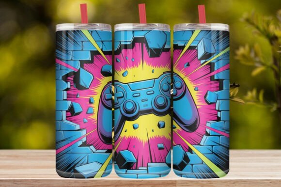 Colorful Gaming Controller Tumbler Wrap
