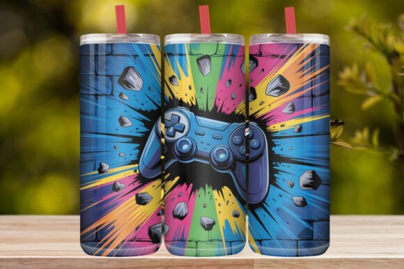 Colorful Gaming Controller Tumbler Wrap