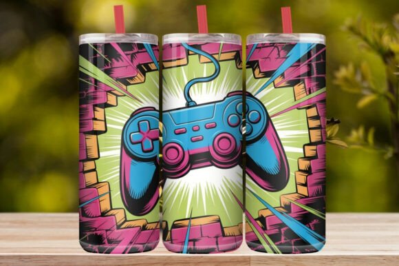 Colorful Gaming Controller Tumbler Wrap