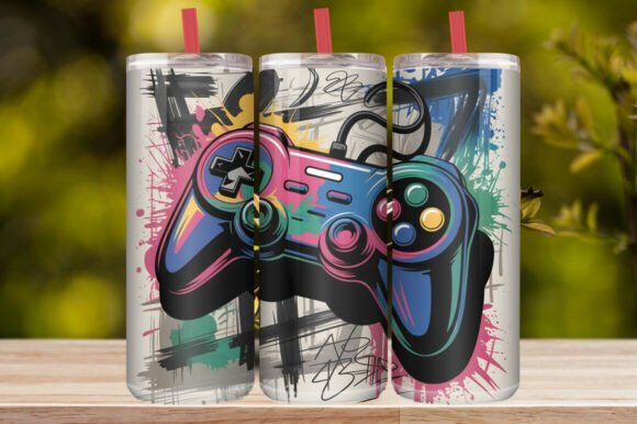 Colorful Gaming Controller Tumbler Wrap