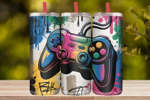 Colorful Gaming Controller Tumbler Wrap