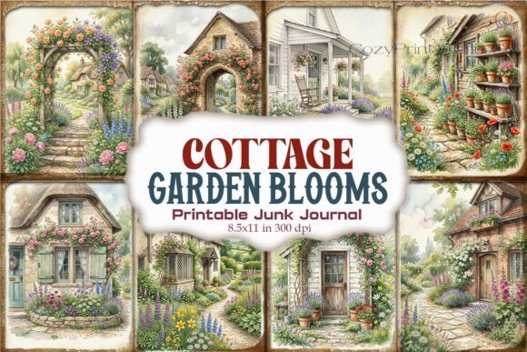 Cottage Garden Blooms Junk Journal Pages