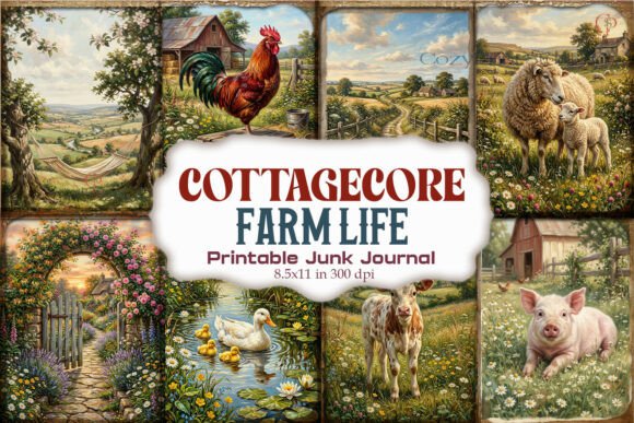 Cottagecore Farm Life Junk Journal Pages