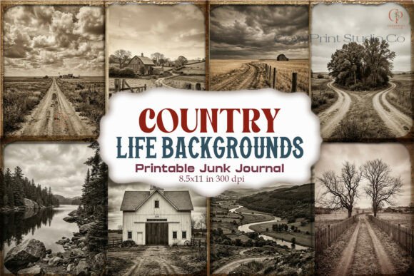 Country Life Backgrounds Junk Journal
