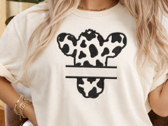 Cow Print Split Monogram Embroidery