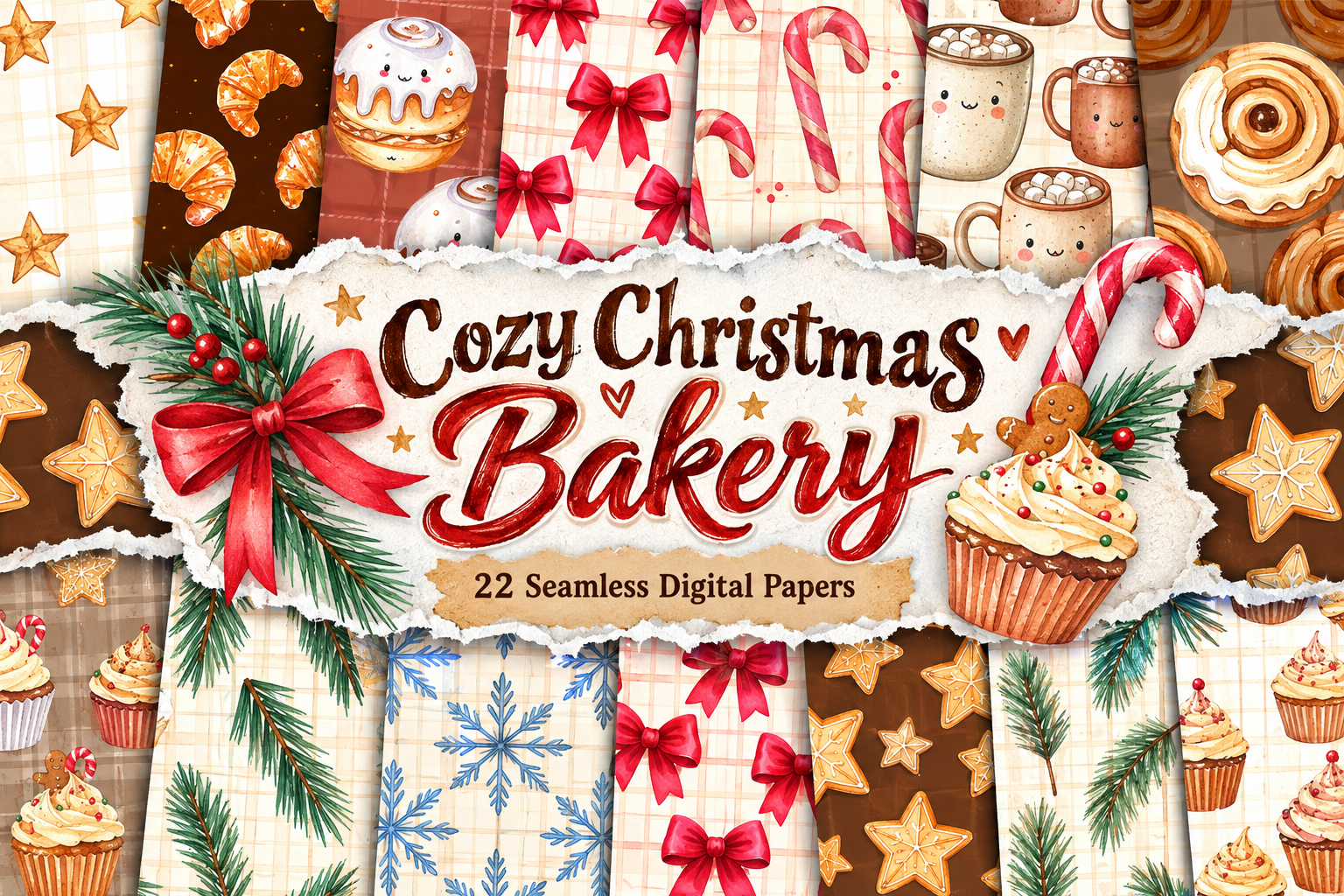 Cozy Christmas Bakery Pattern