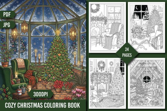 Cozy Christmas Nights Coloring Book