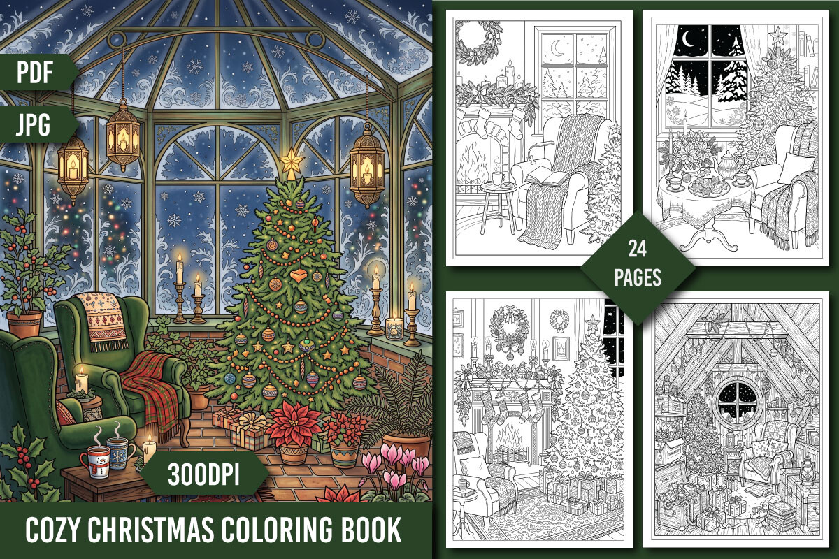 Cozy Christmas Nights Coloring Book