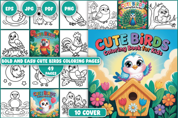 Cute Birds Coloring Pages