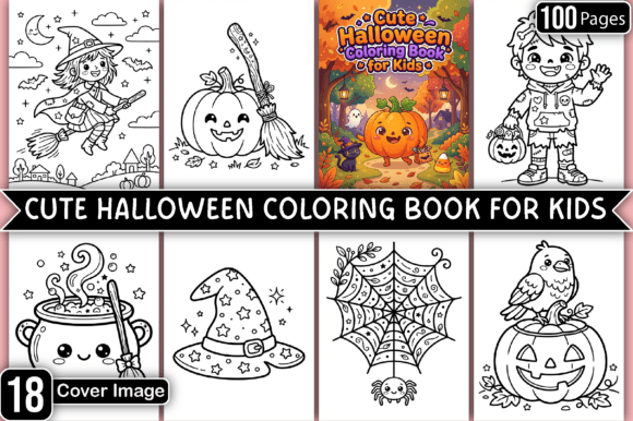 Cute Halloween Coloring Book for Kids
