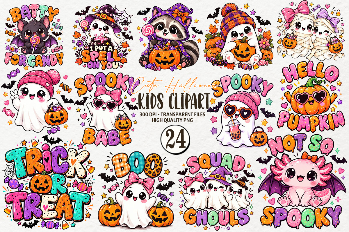 Cute Halloween Kids Clipart