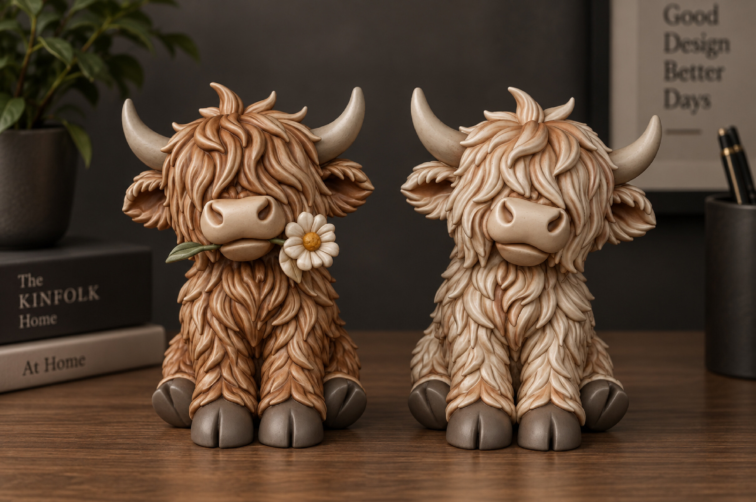 Cute Highland Cow 3D STL Bundle - 2 Fluffy Calf Models for Resin & FDM Printing - Image 4
