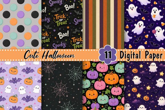 Cute Spooky Halloween Digital Paper