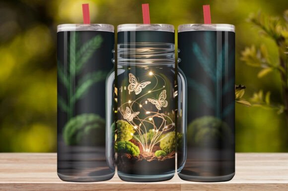 Dark Butterfly Garden Tumbler Wrap