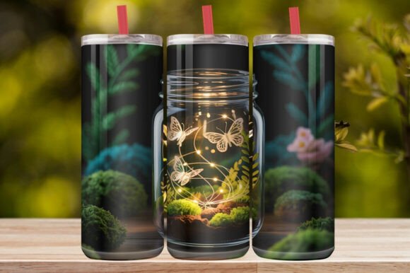 Dark Butterfly Garden Tumbler Wrap