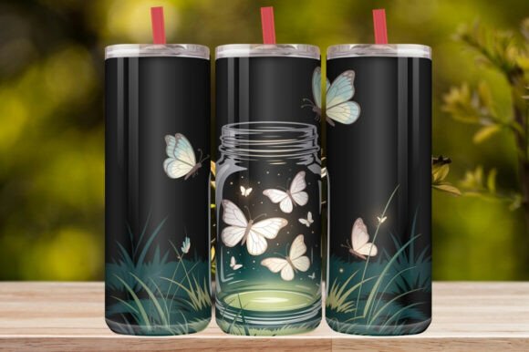Dark Butterfly Garden Tumbler Wrap