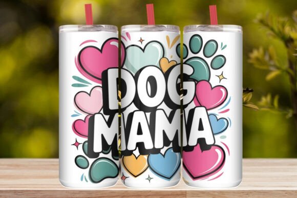 Dog Mom Colorful Hearts Tumbler Wrap