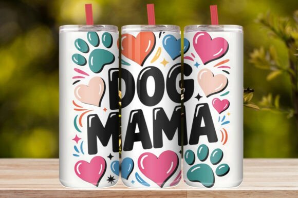 Dog Mom Colorful Hearts Tumbler Wrap