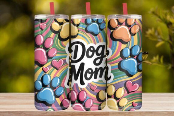 Dog Mom Colorful Hearts Tumbler Wrap