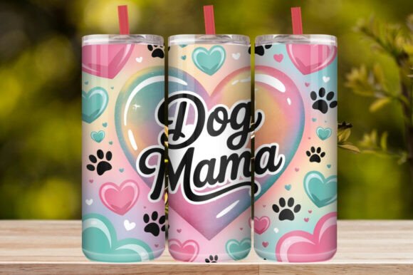 Dog Mom Colorful Hearts Tumbler Wrap