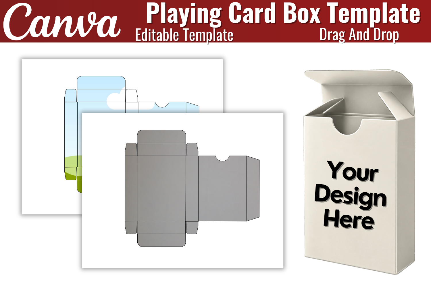 Editable Playing Card Box Template