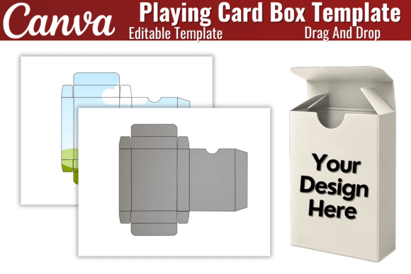 Editable Playing Card Box Template Gráfico Plantillas de Impresión Por Artist05