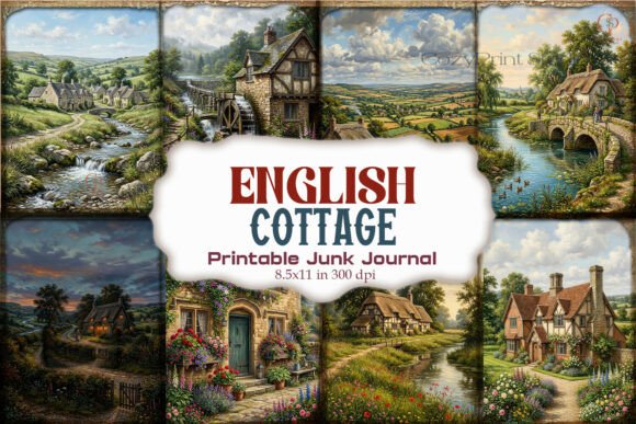 English Cottage Junk Journal Paper