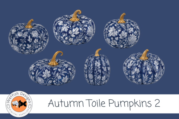 Fall Autumn PNG Toile Pumpkins 2