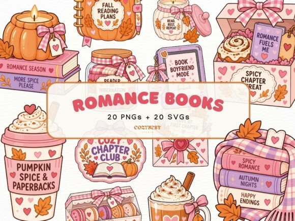 Fall Romance Book Clipart Book Lover PNG