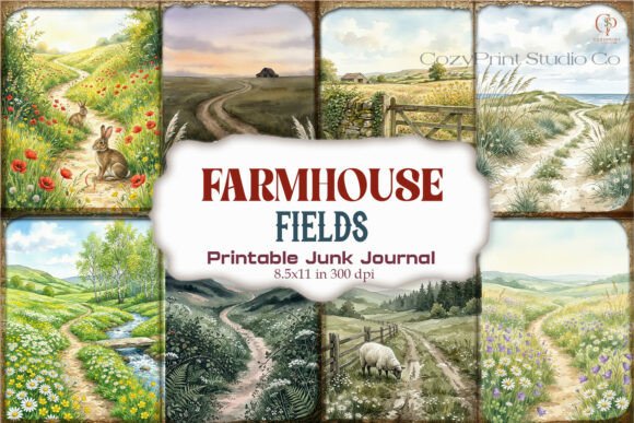 Farmhouse Fields Junk Journal Pages
