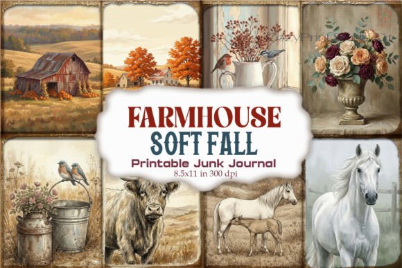 Farmhouse Soft Fall Junk Journal Pages