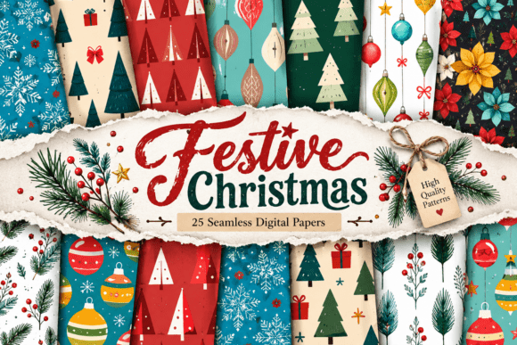Festive Christmas Digital Pattern