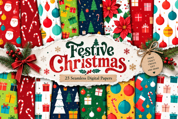 Festive Christmas Pattern Graphic Patterns By Designstock