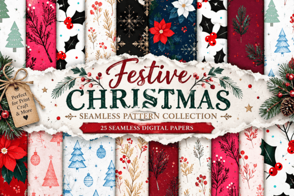 Festive Christmas Seamless Pattern