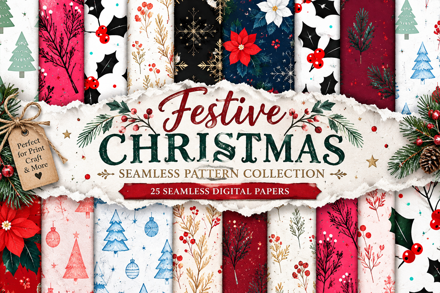 Festive Christmas Seamless Pattern