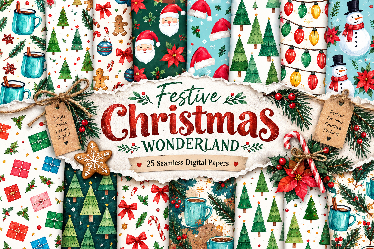 Festive Christmas Wonderland Seamless