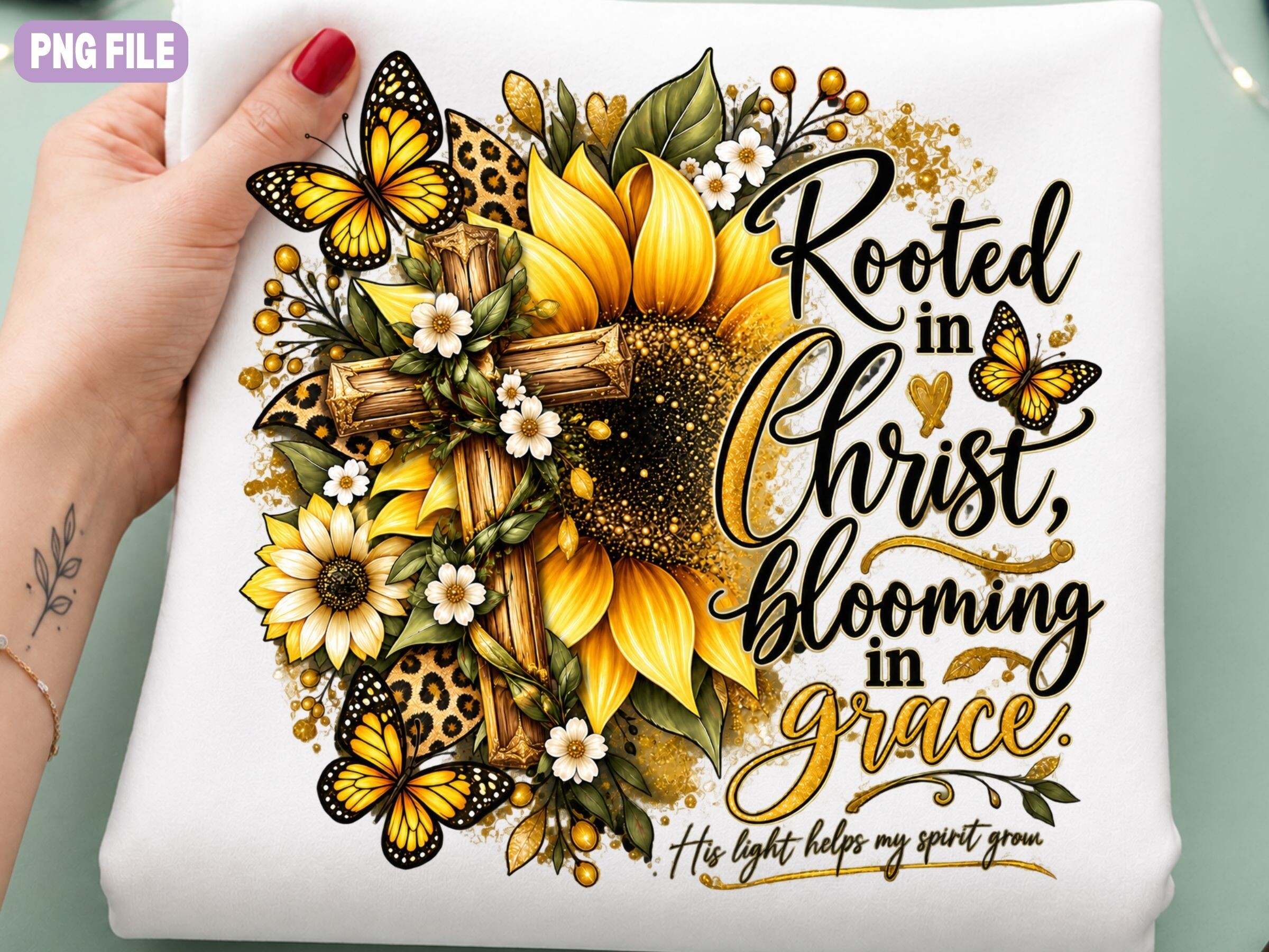 Floral Christian Christmas Sublimation P