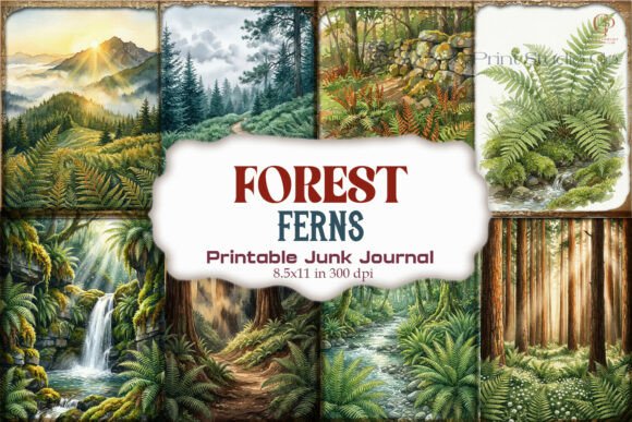 Forest Ferns Junk Journal Pages