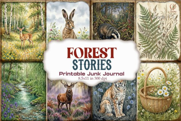 Forest Stories Junk Journal Pages