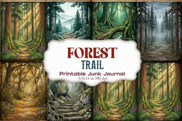 Forest Trail Junk Journal Pages